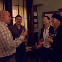 from left: Will Pollock, Lucas Schneider, Rob O'Connor & Alexis Vear at the "Pizza for Good" book-release party